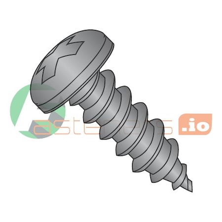 Newport Fasteners Self-Drilling Screw, #6 x 1/2 in, Black Oxide 18-8 Stainless Steel Pan Head Phillips Drive, 5000 PK 446985